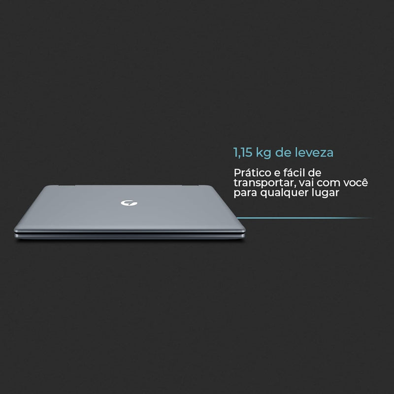 Notebook Positivo Duo 2 em 1 Intel Celeron Windows 11 Home 4GB 128GB, Tela 11.6" IPS HD, Cinza - C4128B-3