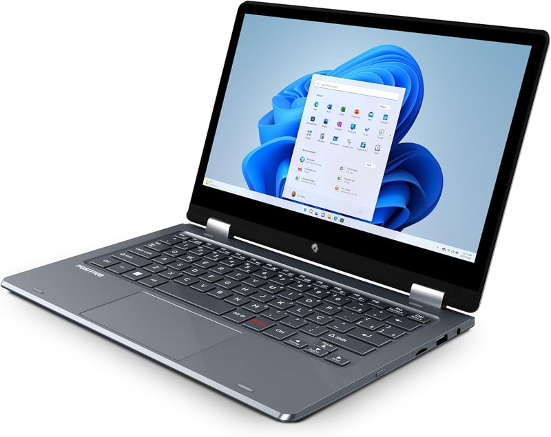 Notebook Positivo Duo 2 em 1 Intel Celeron Windows 11 Home 4GB 128GB, Tela 11.6" IPS HD, Cinza - C4128B-3