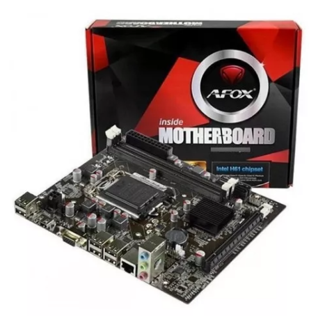Placa Mãe Afox H61 Ih61-ma5 DDR3 Usb 2.0 Vga/hdmi Lga 1155 Cor Marrom