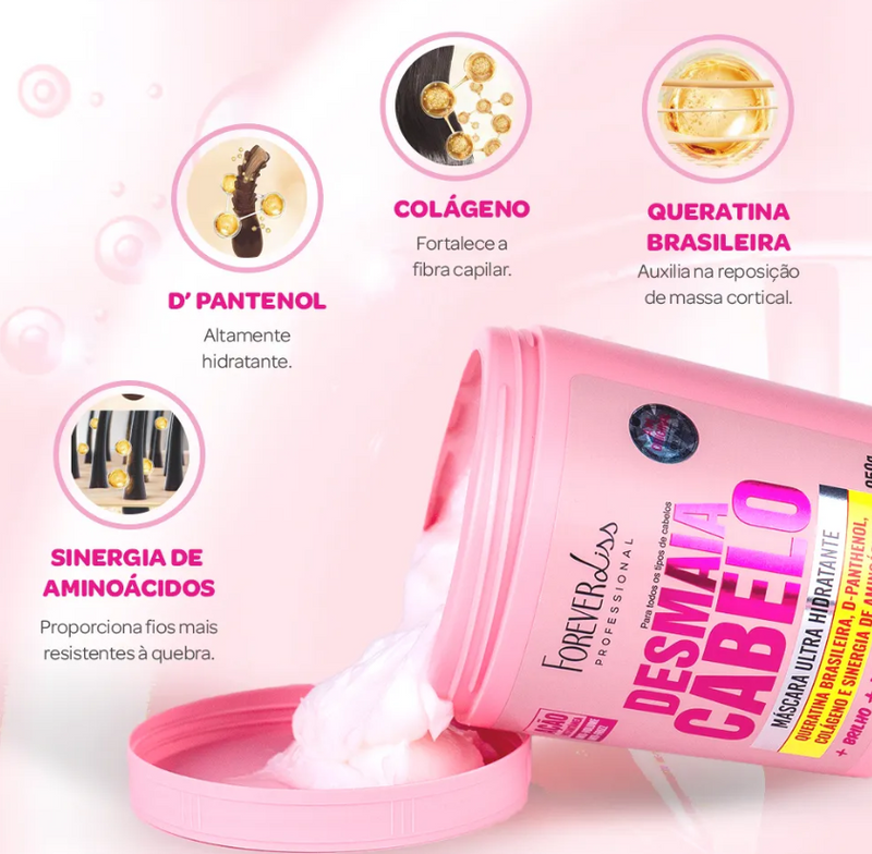 Máscara Ultra Hidratante Desmaia Cabelo Forever Liss 950g
