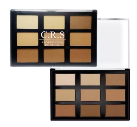 Paleta de pó facial CRS com 9 cores