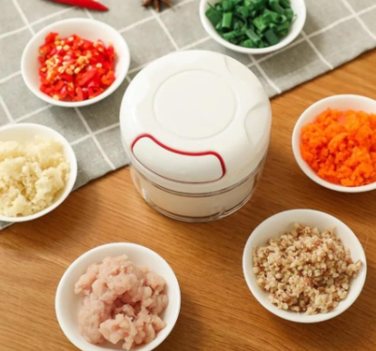 Mini Triturador Processador Manual De Alimentos Com 2 Lâminas
