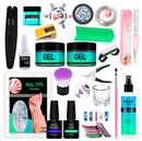 Kit Manicure Completo Gel Uv Led Cabine Sun Lixadeira Elétrica Top Coat Primer Prep Preparadores