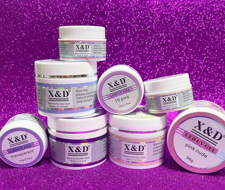 Gel X&d 15g Led Uv Gel para Unhas Xd Profissional Acrigel Alongamento Xed