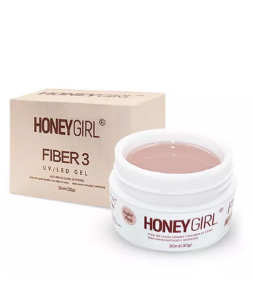 Gel Para Unhas Honey Girl Gel Profissional Uv 30ml Fibra Cor Nude