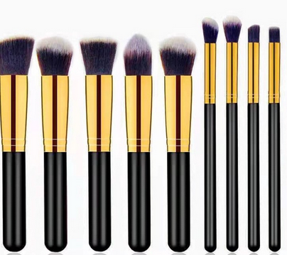 KIT 10 Pincels de maquiagem esfumar contorno kabuki profissional