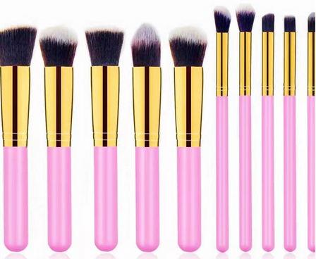 KIT 10 Pincels de maquiagem esfumar contorno kabuki profissional
