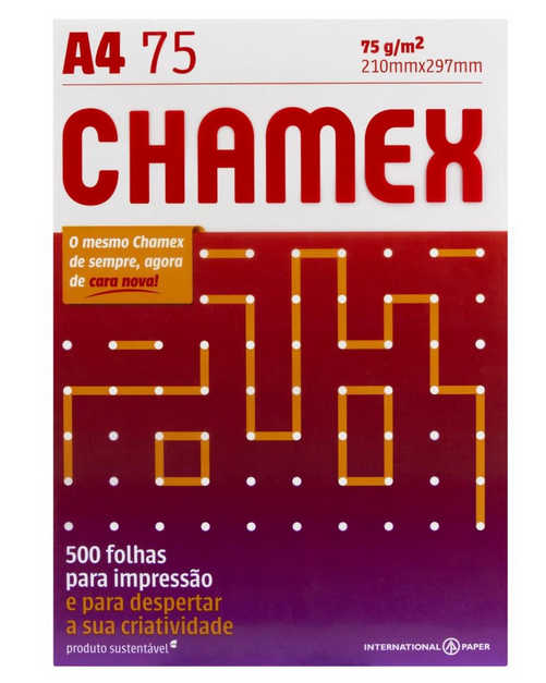 Pacote de Papel Sulfite CHAMEX A4 Com 500 Folhas