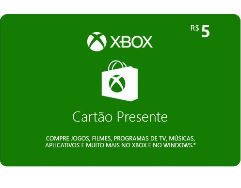 Gift Card Digital XBox Live Credits R$ 5,00