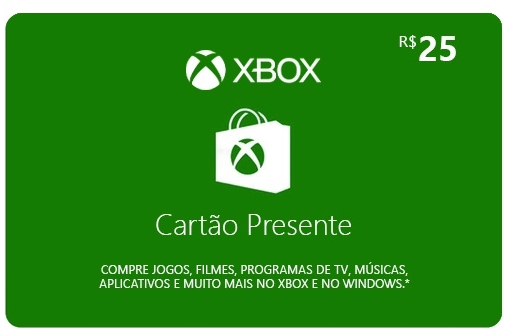 Gift Card Digital XBox Live Credits R$ 25,00