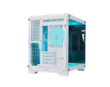 Gabinete Gamer Rise Mode Galaxy Glass M Mini, M-ATX, Lateral e Frontal em Vidro Temperado, Branco - RM-GA-GGMN-FW