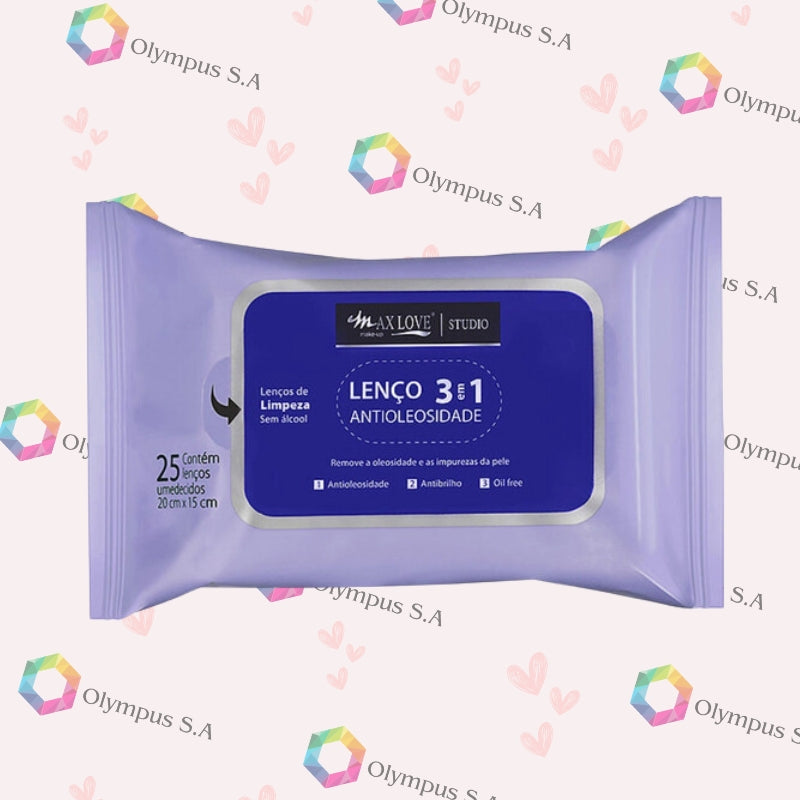 Lenço Demaquilante Antioleosidade 3 em 1 Max Love
